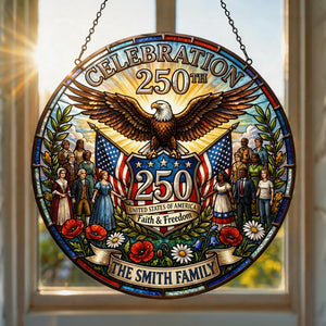 American 250th Celebration Suncatcher Ornament - Personalized Gifts For Patriots 04tylu260226-Homacus