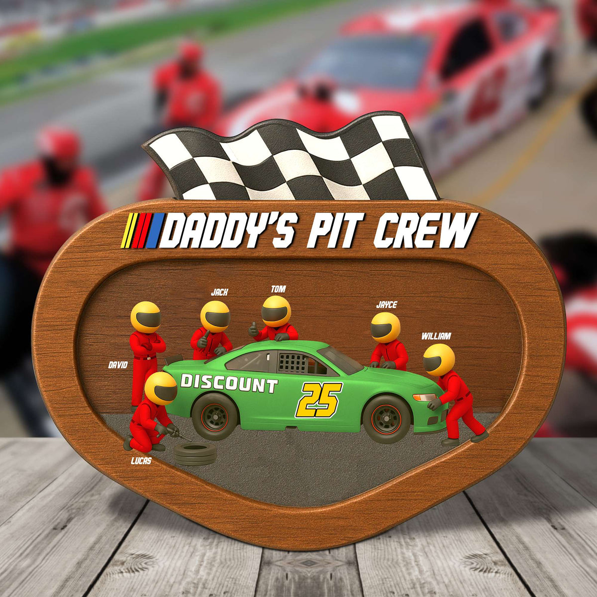 Dad’s Racing Pit Team Acrylic Plaque - Personalized Gifts For Father 03OHTN060525-Homacus