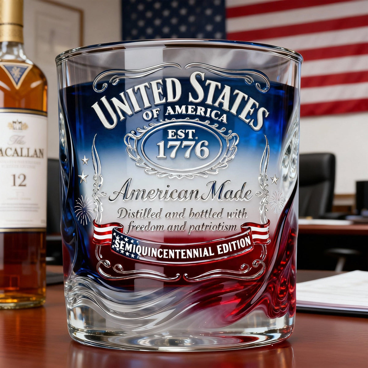 Proud Anniversary Round Glass - Gifts For Patriots 05QHLU300126-Homacus