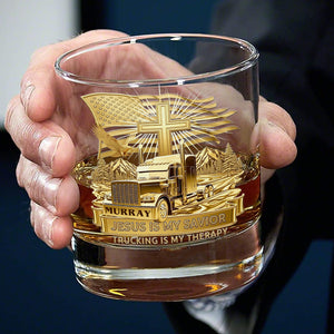 Trucker Christian Round Whiskey Glass - Personalized Gifts For Christian 02TGDT290725-Homacus
