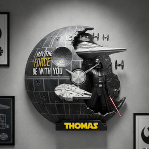 Space Warrior Wall Clock - Personalized Gifts For Warrior Lovers 03kimg261225-Homacus
