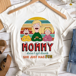 Personalized Funny Gifts For Mom Shirt Mommy Doesn't Get Drunk 01KAQN261224HG-Homacus
