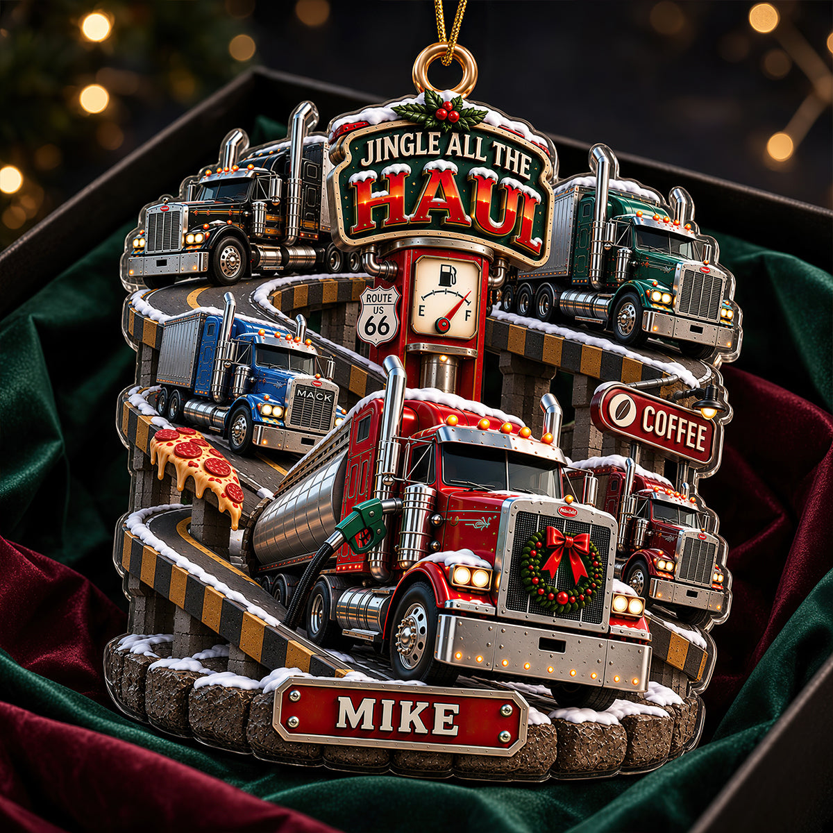 Christmas Trucking Life Acrylic Ornament - Personalized Gifts For Truckers 07hadt290926