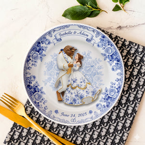 Fairytale Love Story Round Plate - Personalized Gift For Couples 07PALU131025-Homacus