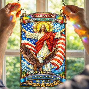God Blessed America - Celebrated America 250th Anniversary Suncatcher - Personalized Gifts 06tylu040326
