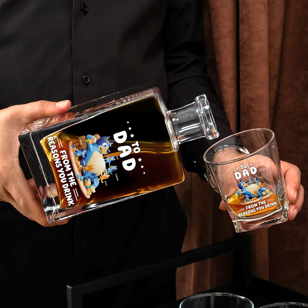 Cheers To Dad Whiskey Decanter Set Personalized Gifts For Dad 02QHDT230525-Homacus