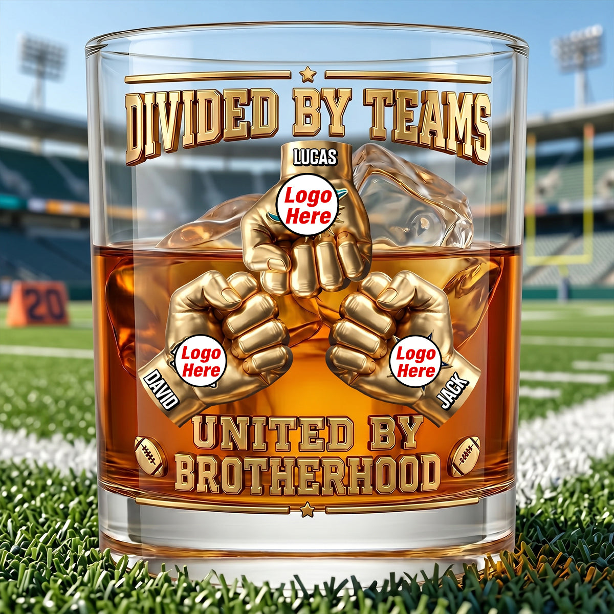 Brotherhood Sport Lover 11oz Round Glass - Personalized Gifts For Brothers Glass 03NATN080626-Homacus