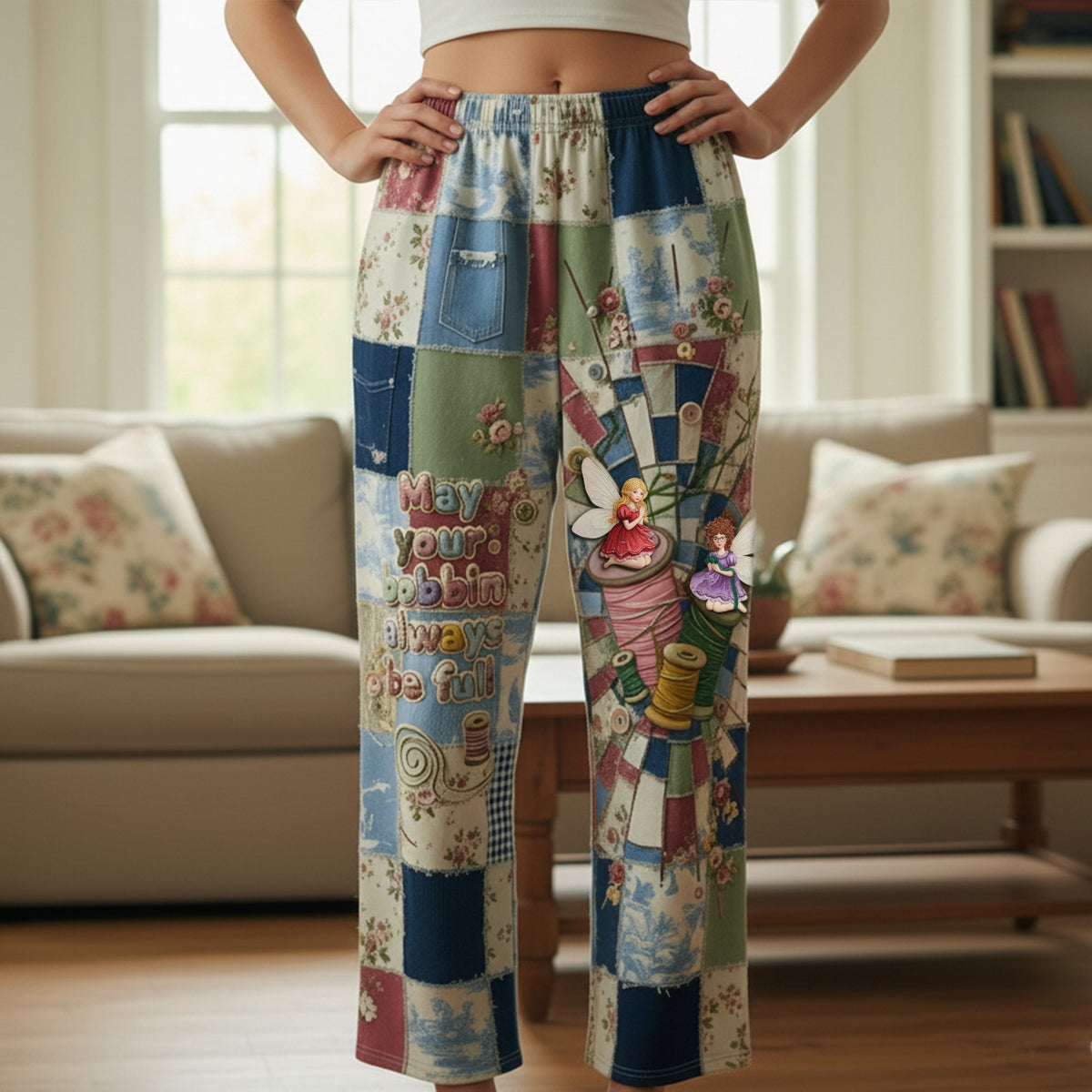 Cozy Patchwork Pajama Pants - Gift For Sewing Lovers 05PALU051225-Homacus