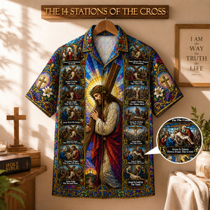 Jesus Cross Journey Hawaiian Shirt- Personalized Religious Summer Gifts 02HUDH180726