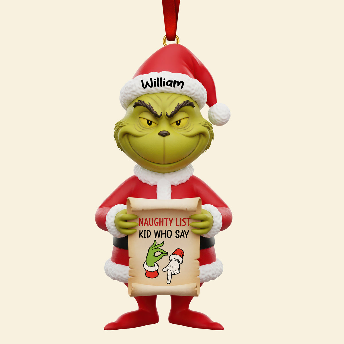 Funny Green Monster Acrylic Christmas Ornament - Personalized Gifts For Christmas 03naqn211125-Homacus