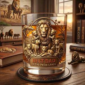 Best Dad In The Pride Lands 11oz Round Glass - Personalized Father's Day Gifts 01totn110526-Homacus