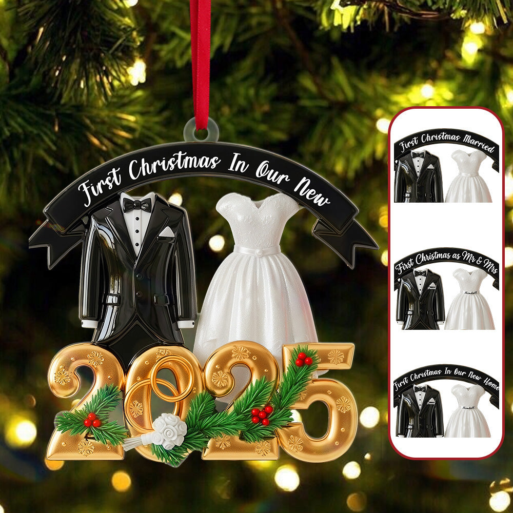 Christmas Couple Acrylic Ornament - Personalized Gift For Couple 03TGMG090825-Homacus