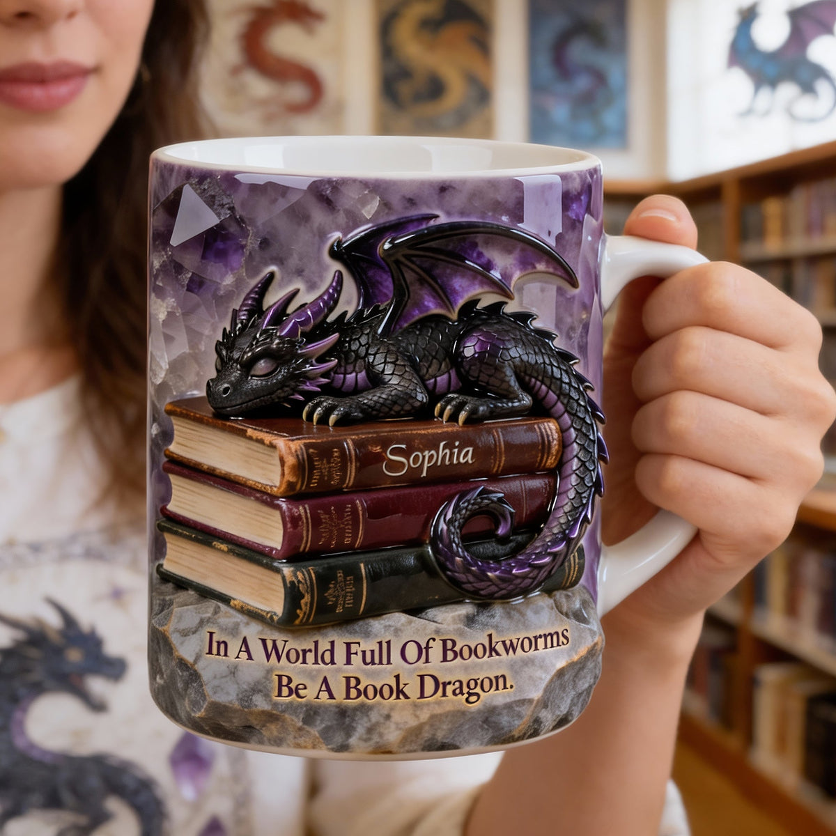 Book Dragon Coffee Mug - Personalized Gifts For Book Lovers 02naqn140126-Homacus