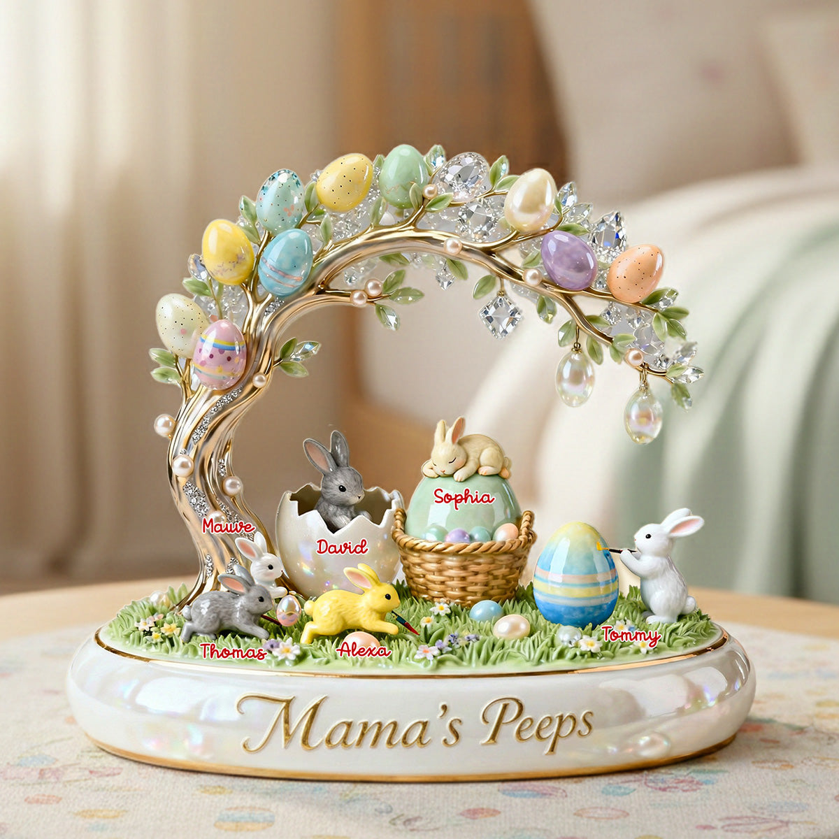 Cute Rabbit Under Easter Tree, Personalized Gifts For Grandma & Other Family Members 01qhmg300126-Homacus