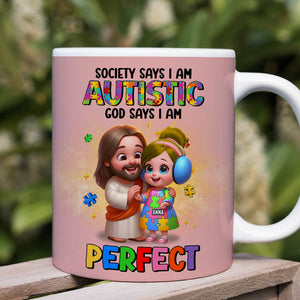 Personalized Gifts For Autism Kid Mug, God Protect Him/ Her In His Arms 01qhtn050325-Homacus