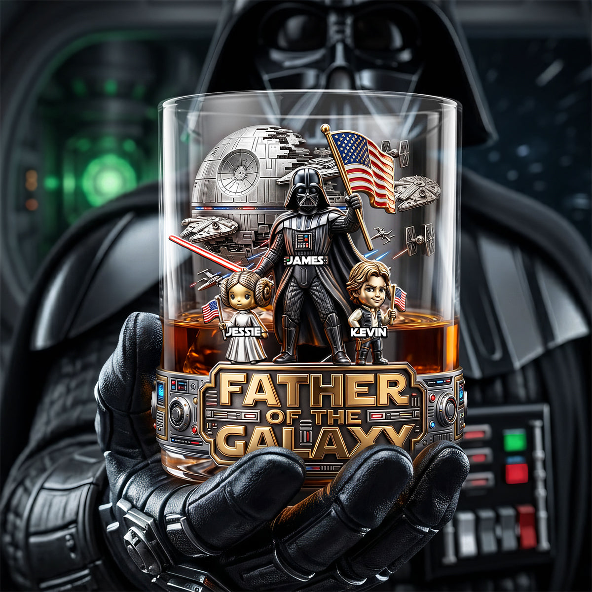 Space Adventure Dad Round Glass - Personalized Gifts For Dad 01PATA200526-Homacus