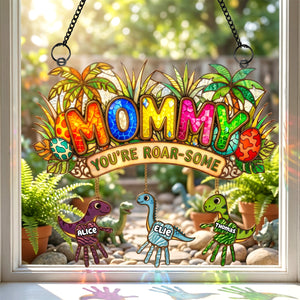 Tiny Roarsome Dino Kids Suncatcher Ornament - Personalized Gifts For Dad 01PADH290426-Homacus
