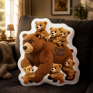 Papa Bear Pillow - Personalized Gifts For Dad 01hudh060526-Homacus