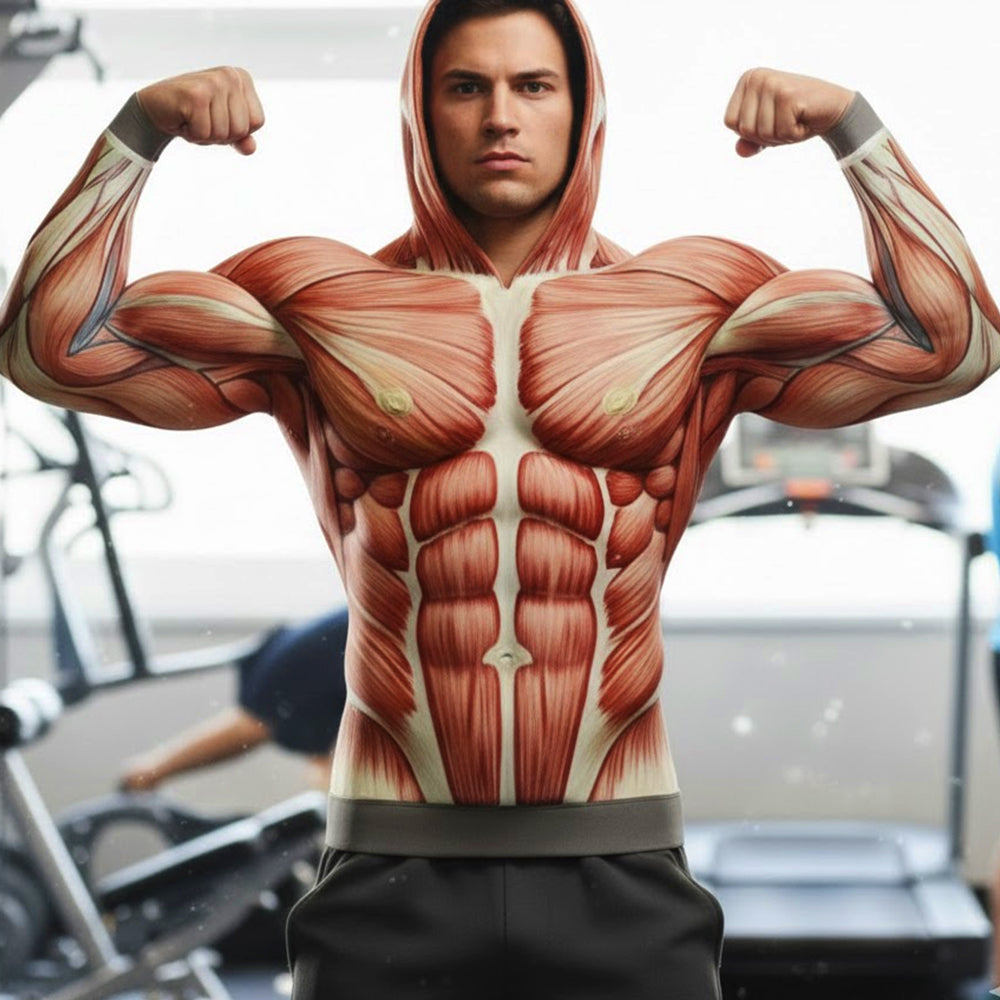 Hyper Realistic Muscle Hoodie Gifts For Fitness Lovers 05hytn111125-Homacus
