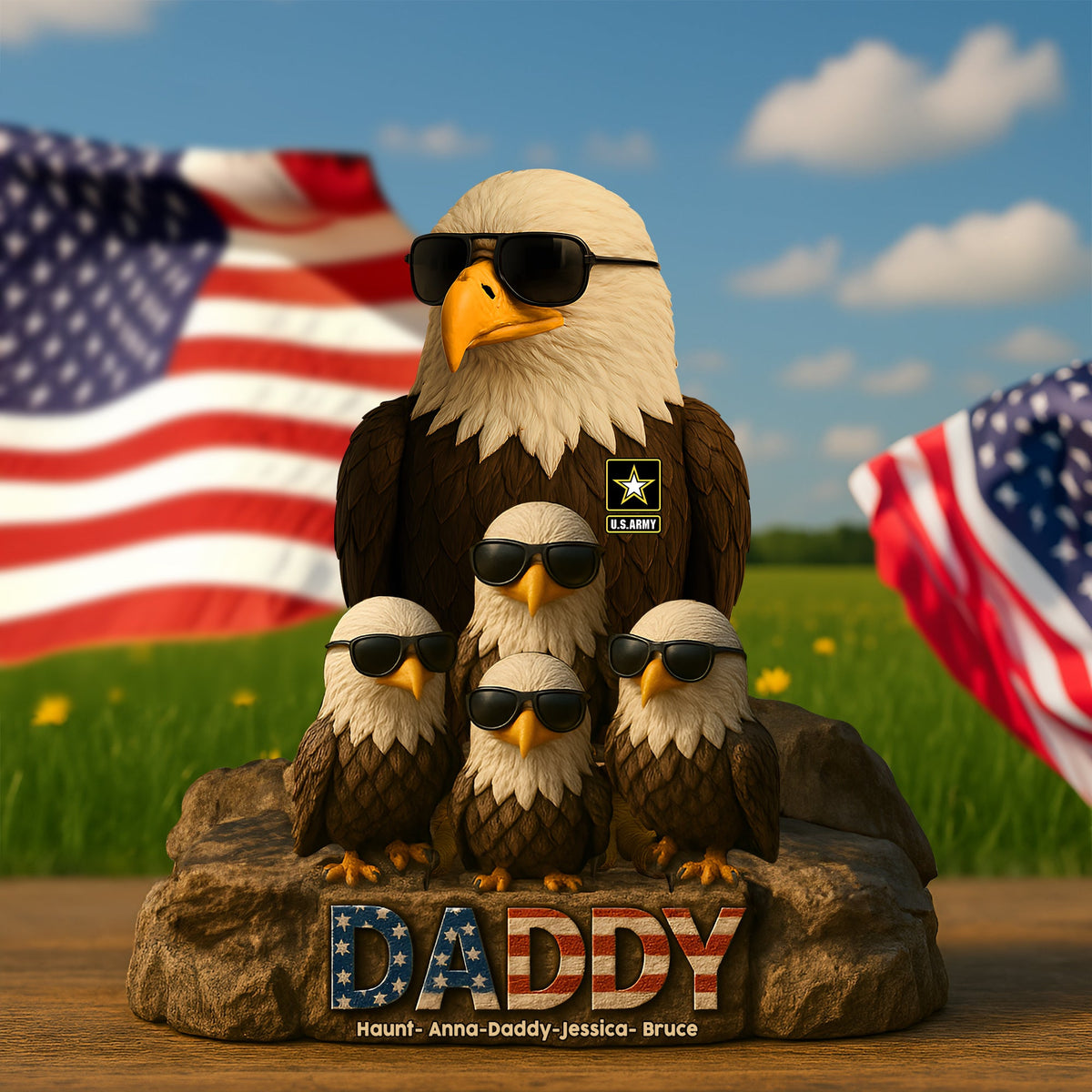 Personalized Gifts For Military Dad Plaque, Bald Eagle 01TOLU120425-Homacus