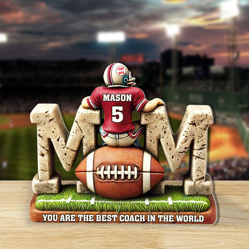 American Football Mom Plaque - Personalized Gifts For Mother 02TGMH220325-Homacus