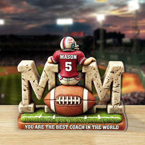 American Football Mom Plaque - Personalized Gifts For Mother 02TGMH220325-Homacus