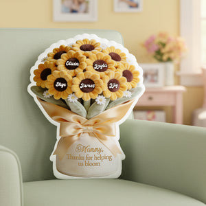 Flower Bouquet Mother's Day Pillow Personalized Gifts For Mom 03PGTA190326