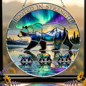 Aurora Bear Mom Tribal Suncatcher - Personalized Gifts For Moms 01QHDT190326-Homacus