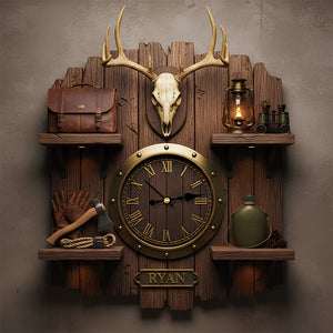 Rustic Hunting Acrylic Clock – Personalized Gifts For Hunting Lovers 05todt261225-Homacus