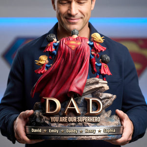 Power Dad And Kids Acrylic Plaque - Personalized Father's Day Gifts 03OHQN160526-Homacus