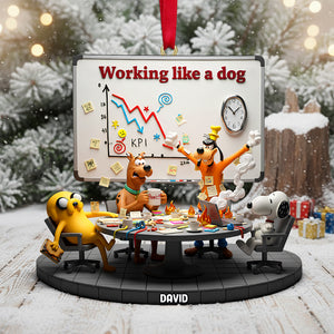 Working Like A Dog Christmas Ornament Personalized Funny Gifts For Coworkers 03patn171125-Homacus