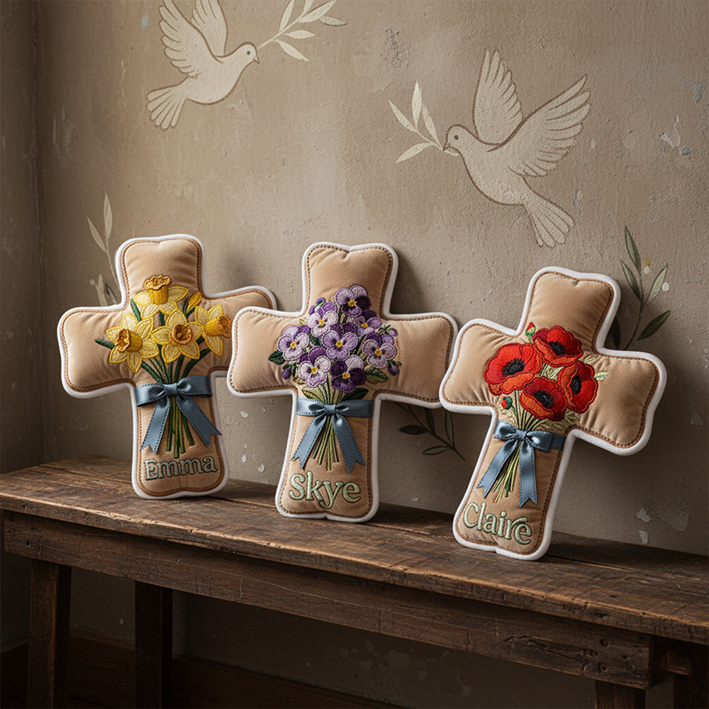 Birth Flower Christian Custom Shaped Pillow - Personalized Gifts For Christian 01nata251225-Homacus