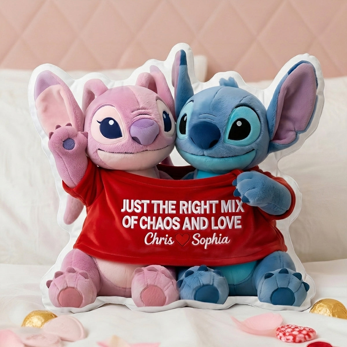Playful Couple In Cute Shirt Shaped Pillow, Personalized Gifts For Couple 02qhlu111225-Homacus