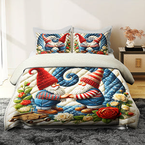 Personalized Gifts For Gnome Couple Quilt Bedding Set Special Line 07ohqn210125-Homacus