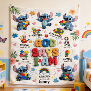 Blessed and Loved Blanket Personalized Gifts For Kids 03NATN140326-Homacus