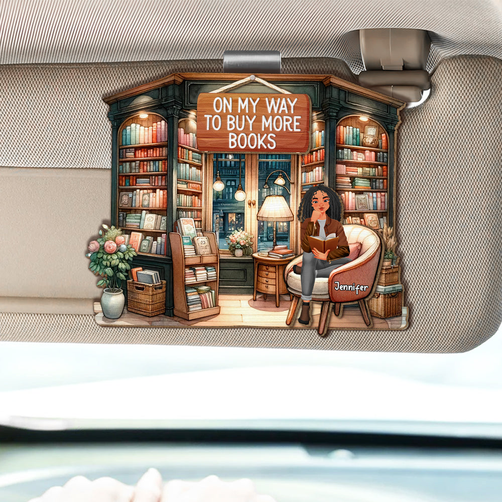 Personalized Gifts For Book Lover Car Visor Clip 04XQDT030325PA On My Way To Buy More Books-Homacus