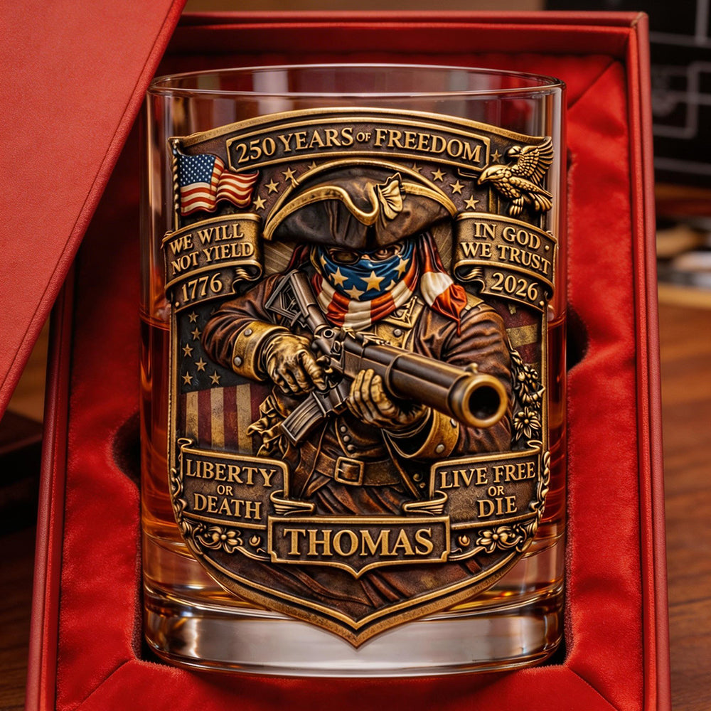 Live Free Tribute 250 Years Round Glass - Personalized Gift For Patriots 02TYDT030326-Homacus