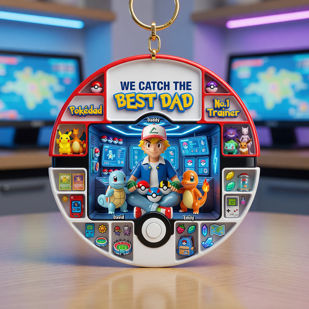 Dad Magical Pocket Creature Acrylic Keychain - Personalized Gifts For Dads 03QHQN150526-Homacus