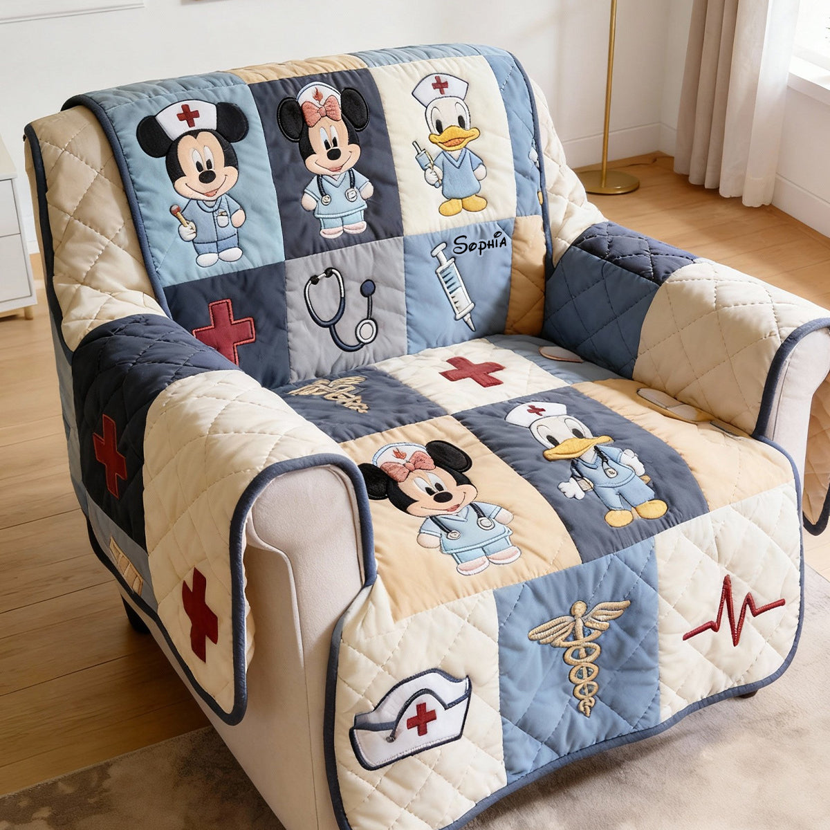 Aesthetic Nurse Collage Quilted Sofa Cover, Personalized Gifts For Nurse 02qhtn020226-Homacus