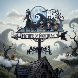 Spooky Father and Kids Metal Weather Vane - Personalized Gifts For Dad 01nalu140526-Homacus