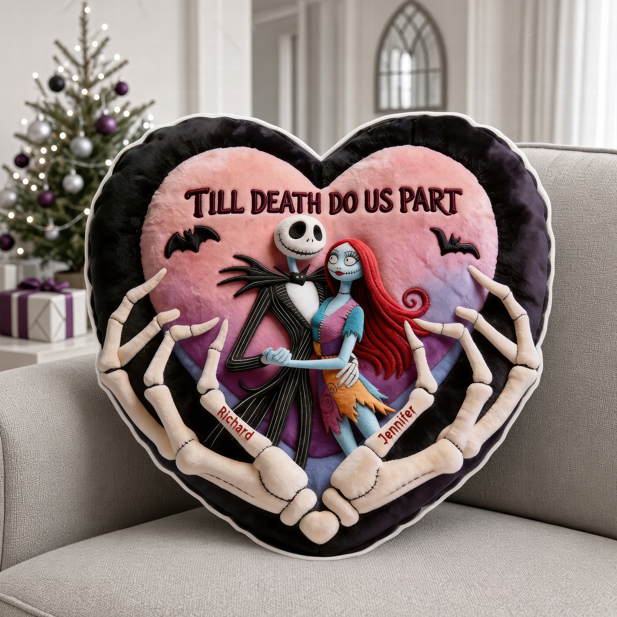 Spooky Couple Pillow - Personalized Christmas Gifts For Couples 03ttqn091026-Homacus