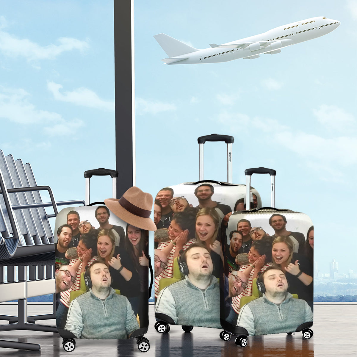 Custom Photo Luggage Cover, Funny Gift For Friends Upcoming Trips 03qhqn060724-Homacus