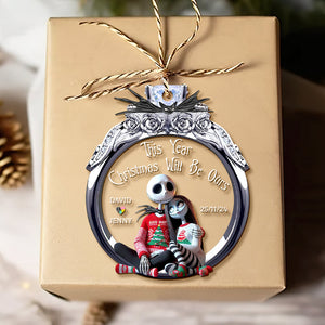 Personalized Gifts For Couple Christmas Ornament 02QHDT181124 Whimsical Engagement Ring-Homacus