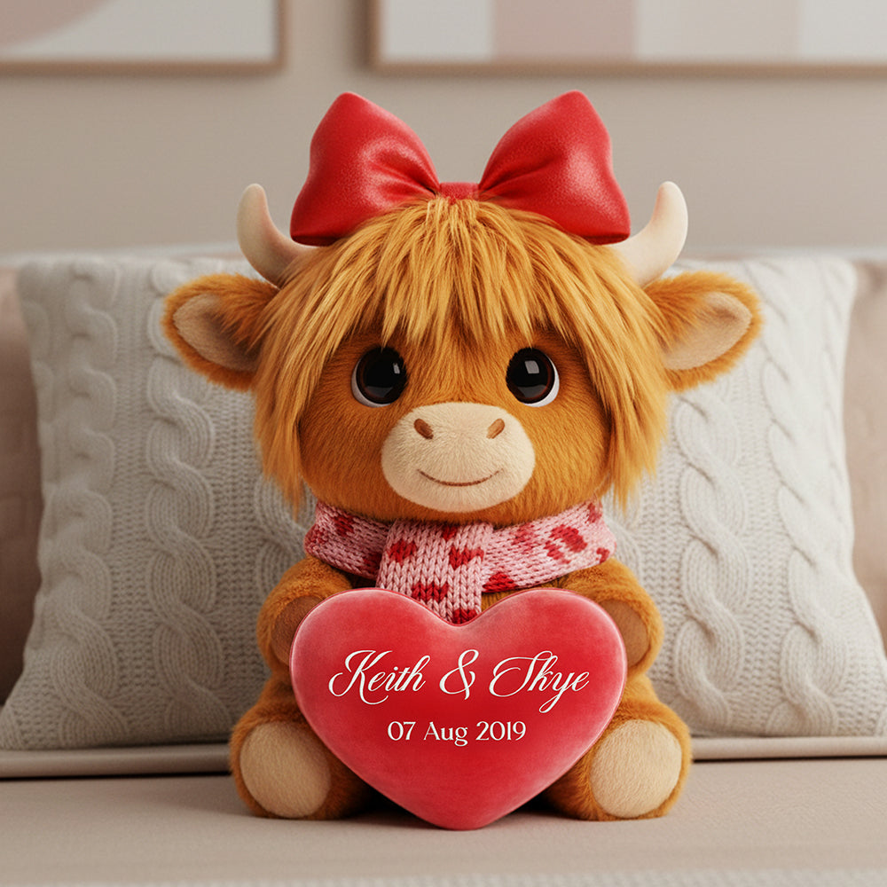 Highland Cow Valentine Custom Shaped Pillow - Personalized Gifts For Couple 03hyta161225-Homacus