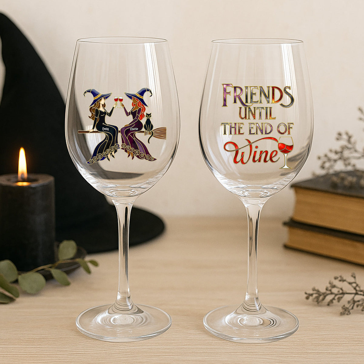 Witch Friends Wine Glass - Personalized Gifts For Friends 02pgmg050825-Homacus