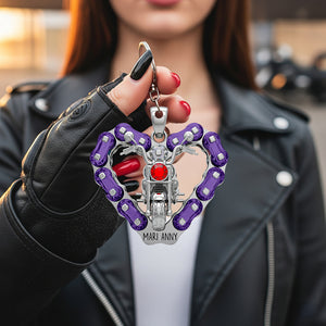 Biker Girl Keychain Personalized Gifts for Bikers 02NADT160625-Homacus