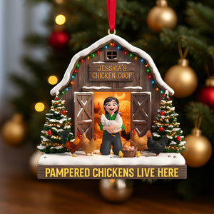 Personalized Gifts For Farmers Christmas Chicken Coop Ornament 04natn190925-Homacus