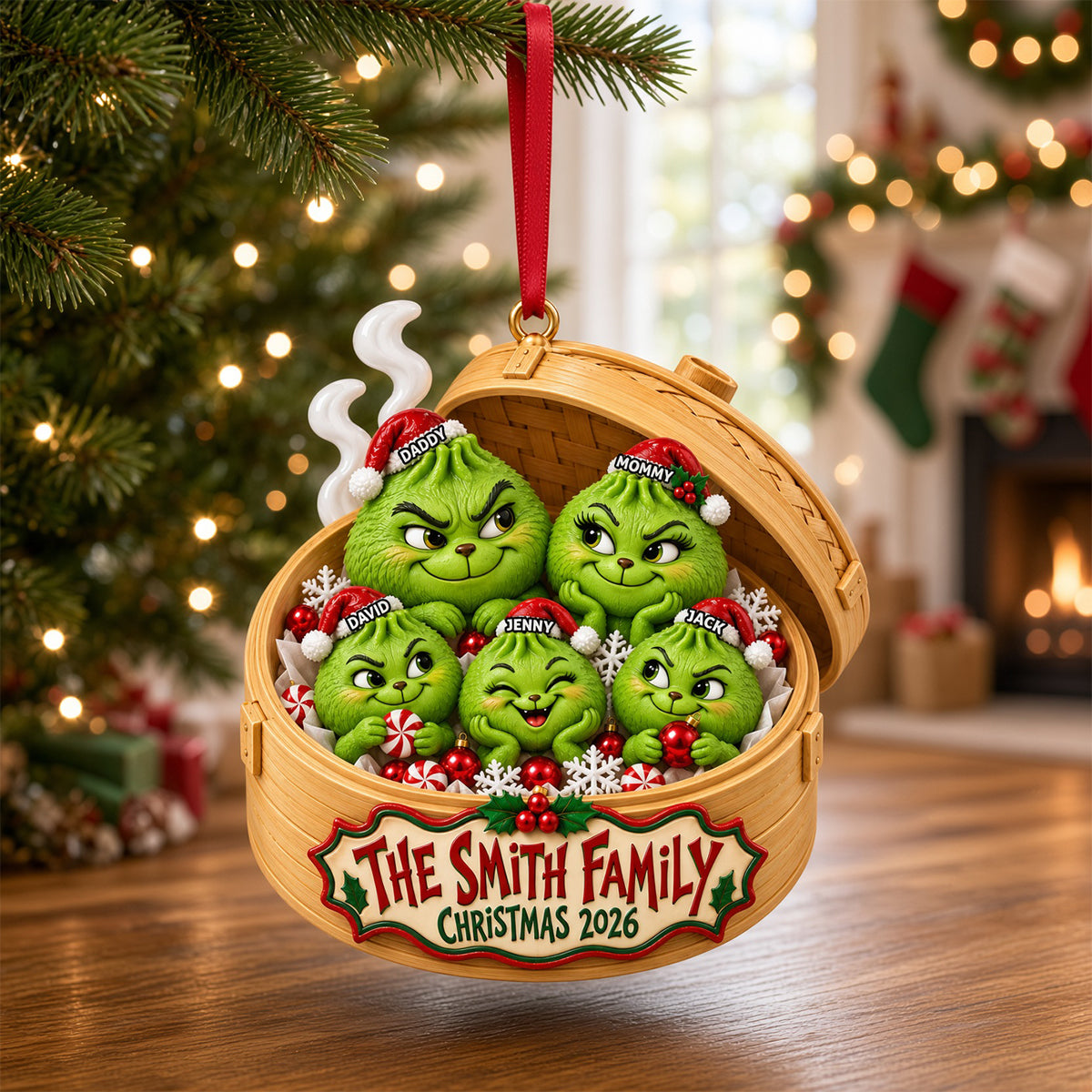 Christmas Dumpling Family Ornament - Personalized Gifts For Family Christmas Ornament 03TYTN011026