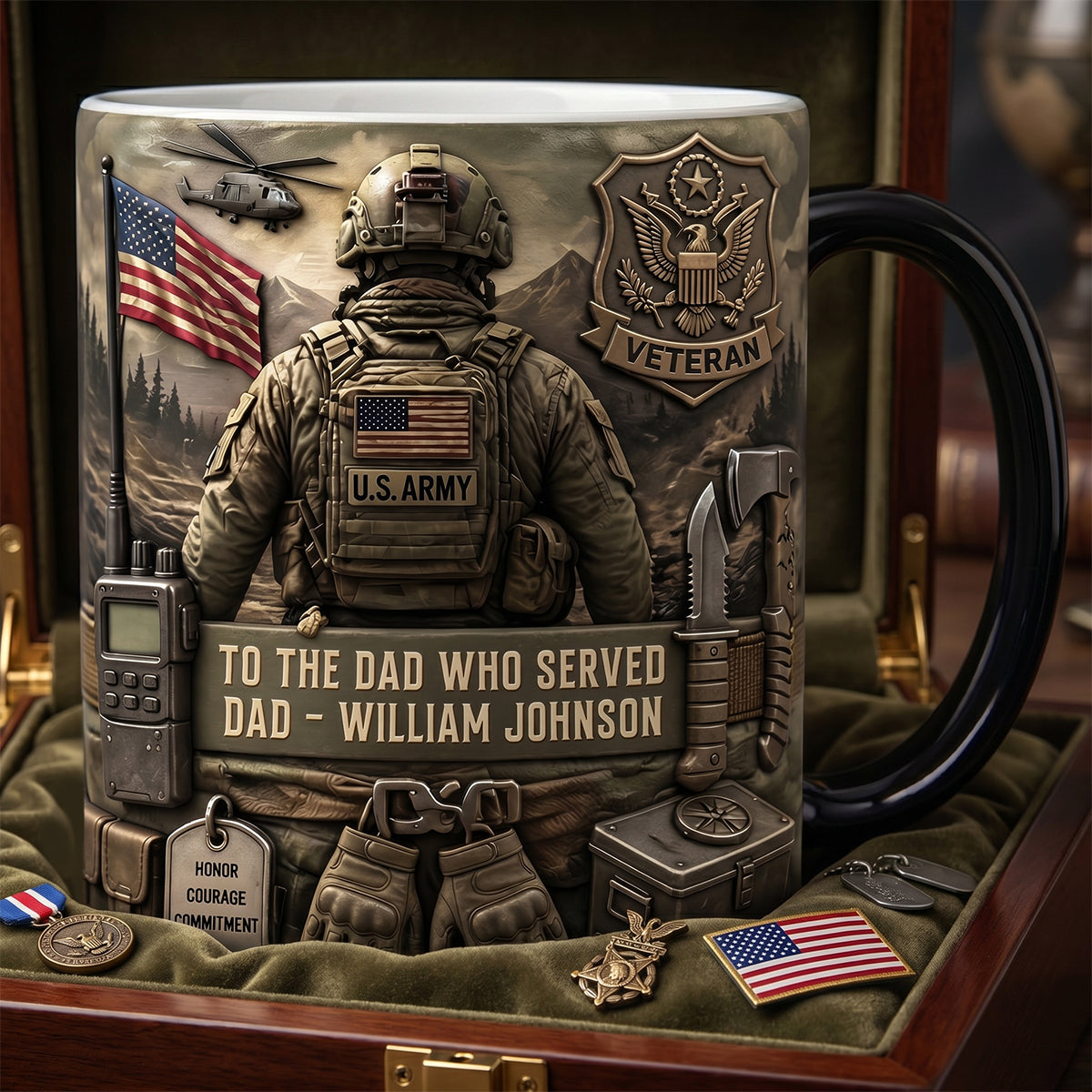Proud Veteran Dad Magic Coffee Mug - Personalized Gifts For Dads 04TYDH290426-Homacus
