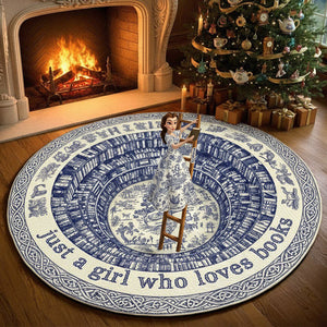 Personalized Christmas Gifts For Book Lovers Quilted Round Mat 03tgtn021025-Homacus